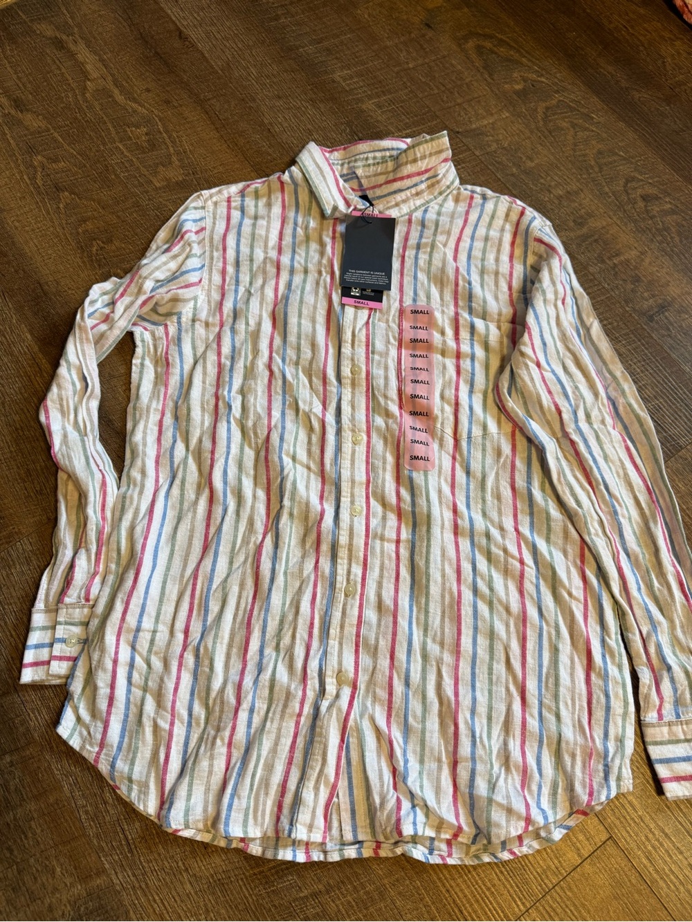Women's Gap Striped Multicolor Button-Down Shirt - Lightweight Casual Shirt